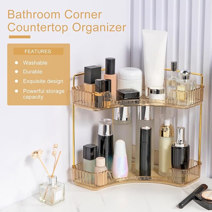 Corner Bathroom Countertop Organizer, Vanity Organizer Trays - Image 4