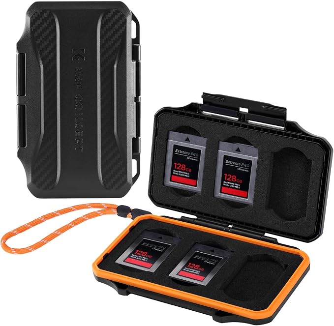 K&F Concept 6 Slots XQD Cfexpress Type-B Card Holder, Water-Resistant Memory by KFCONCEPT