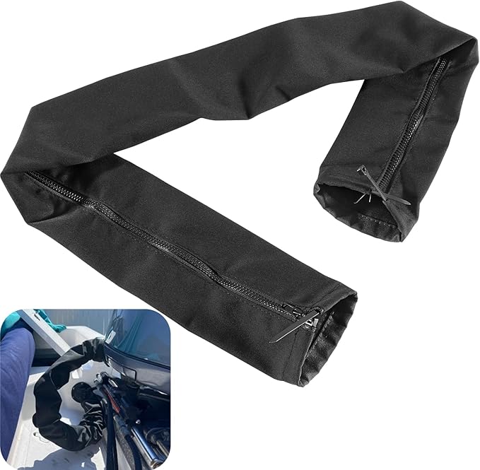 48'' Long Black Zippered Rigging Sleeve, ZRS-1-DP Casing, Trolling Motor Cable by Bonbo