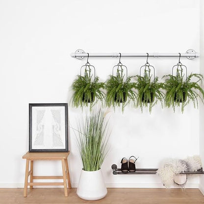 Industrial Iron Pipe Clothes Hanging Bar DIY Wall-Mounted Garment Rack Heavy - Image 6