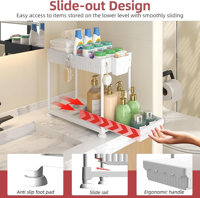 Sevenblue 4-Pack 2-Tier Under Sink Organizer - Image 4