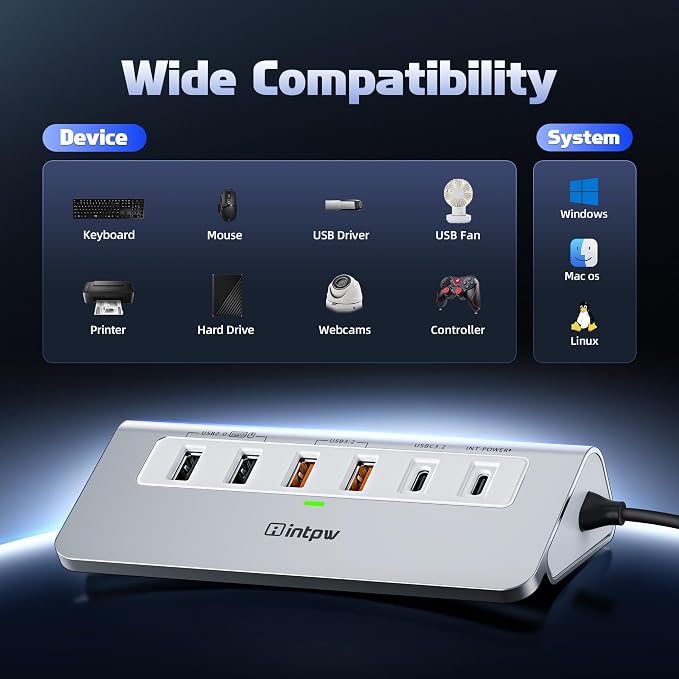 intpw USB C Hub, P9 PRO USB C Hub Multiport Adapter - Image 9