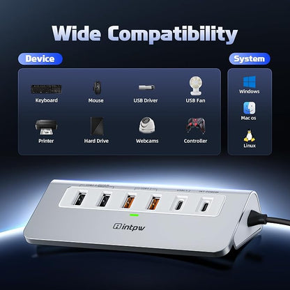 intpw USB C Hub, P9 PRO USB C Hub Multiport Adapter - Image 9