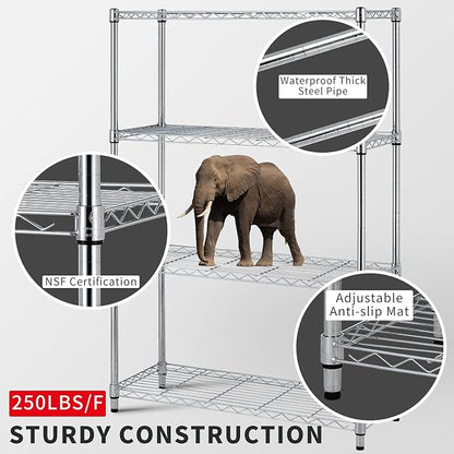 NChanmar 4 Tier Wire Shelving Unit Storage Shelves Shelf Organizer 54"x36"x14" - Image 4