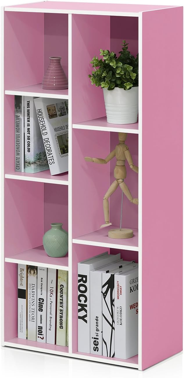 Furinno LUDER Book Shelf, 7-Cube Bookshelf, 9.4 x 19.5 x 41.7, - Image 7
