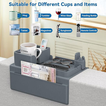Couch Arm Cup Holder CLESOO Couch Arm Tray Anti-Slip Couch Cup Holder Silicone - Image 6