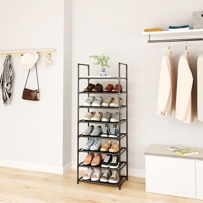 8-Tier Tall Shoe Rack for Closet, Adjustable Sturdy Durable Shoe Shelf - Image 4