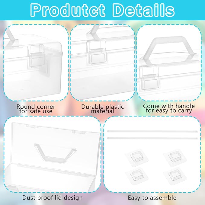 Plastic Ribbon Organizer Container, Christmas Ribbon Spool Holder Washi Tape - Image 3