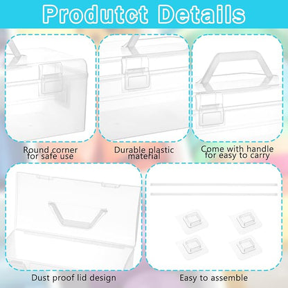 HFYZZ 2 Pack Plastic Ribbon Organizer Container, Christmas Ribbon Spool Holder - Image 3