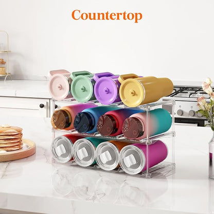 Lifewit Stackable Water Bottle Storage Organizer, Plastic Large Compartment - Image 4