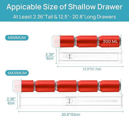 Vtopmart 4 Pack Shallow Drawer Dividers, 2.36" High 12.5"-20.8" Adjustable - Image 3
