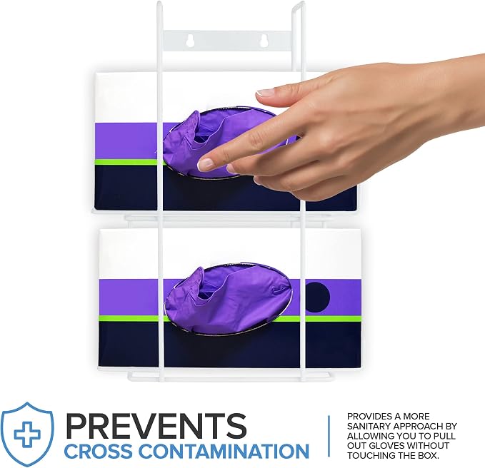 Stock Your Home Metal Double Gloves Dispenser, Tissue Box Shelf, Glove Box - Image 4