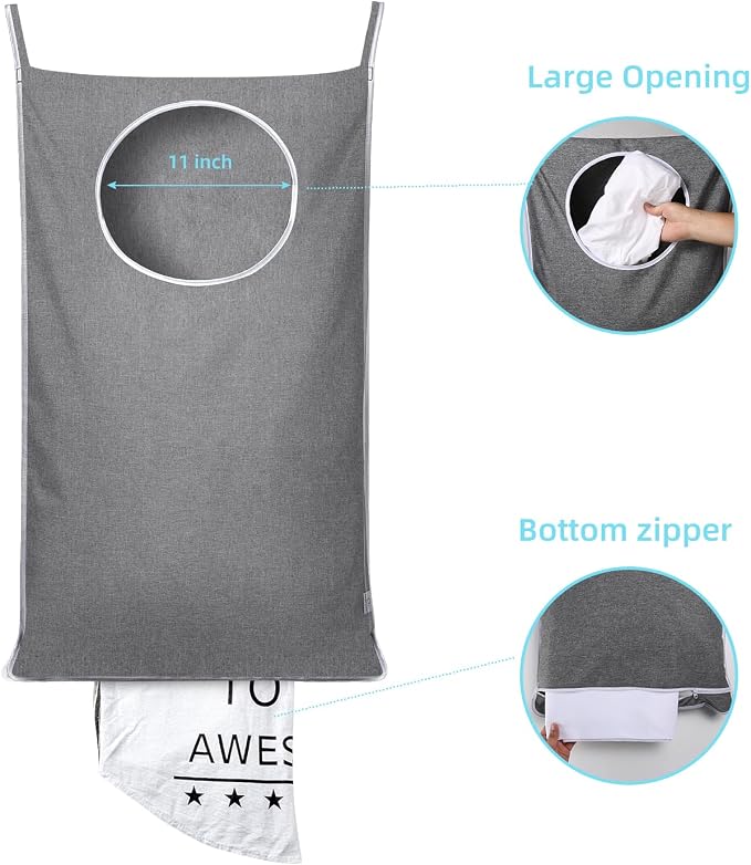 KEEPJOY 2Pack Space-Saving Hanging Laundry Bag, Door Laundry Hamper - Image 5