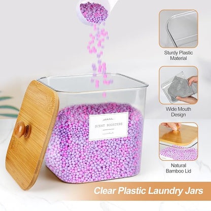 3 Pack Plastic Laundry Pods Container & Dryer Sheet Holder, Laundry Room - Image 3