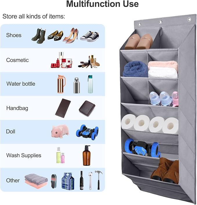FENTEC 2 Pack Over the Door Shoe Organizer, Hanging Shoe Organizer, 6-Tier - Image 6