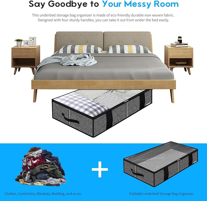 Onlyeasy Underbed Fabric Storage Bags Organizer - Image 6
