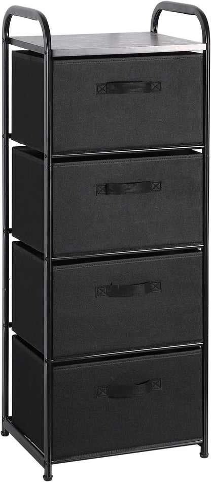 MAX Houser 4 Drawer Fabric Dresser Tall Storage Tower, Dresser Chest by MAXHouser