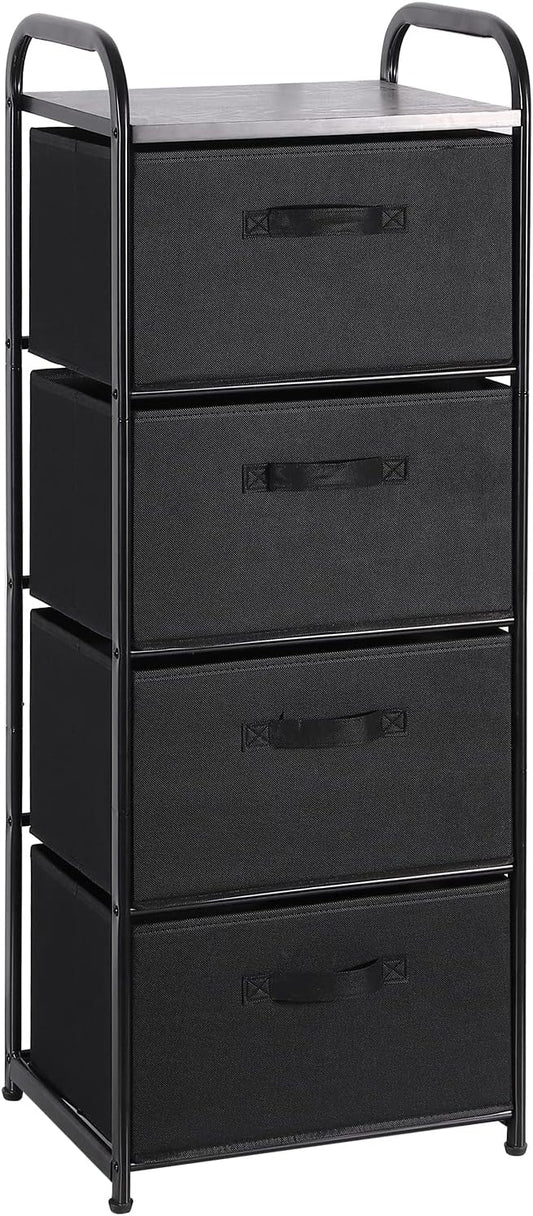 MAX Houser 4 Drawer Fabric Dresser Tall Storage Tower, Dresser Chest by MAXHouser