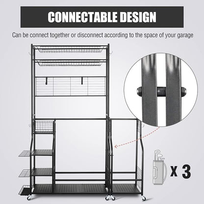 Mythinglogic Golf Bag Storage Garage Organizer, 2 Golf Bags Storage Stand and - Image 5