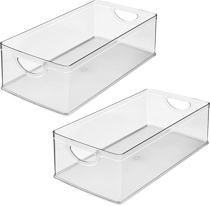 iDesign Stackable Clear Plastic Extra Long Storage Bin, Organizer - Image 9