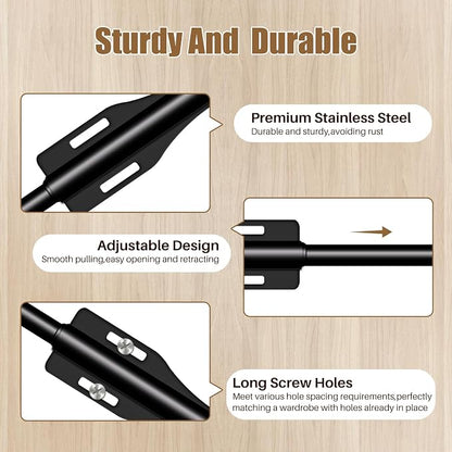12" Valet Rod For Closet Pull Out Slide Out Adjustable Heavy Duty Valet Rod For - Image 5