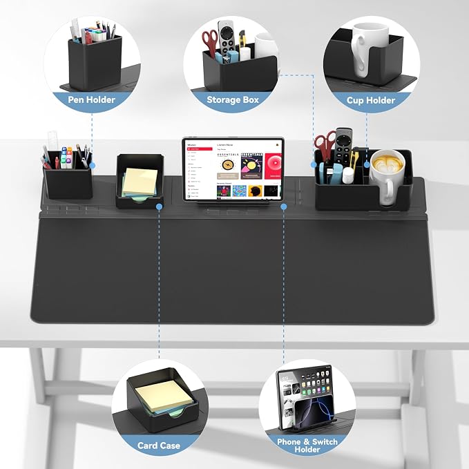 KDD Desk Pad and Magnetic Organizer Set - 5 in 1 Large Mouse Mat - Image 2