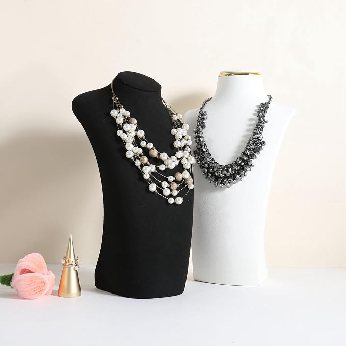 GemeShou Black necklace hanger jewelry organizer, Velvet jewelry stand necklace - Image 3