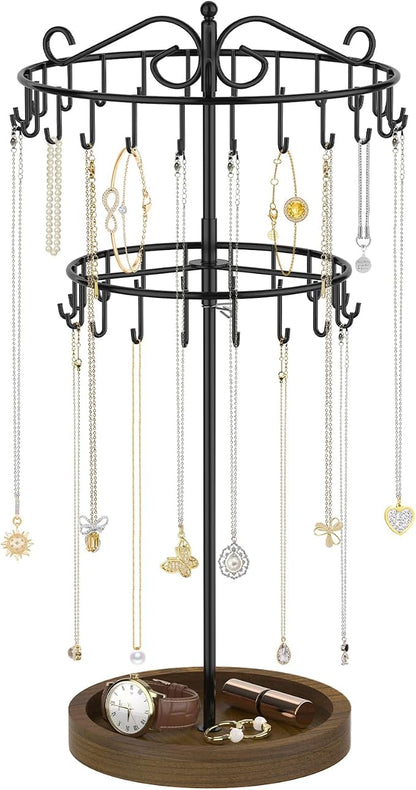 iDavosic.ly 2 Tier Rotating Necklace Holder Organizer by iDavosicly
