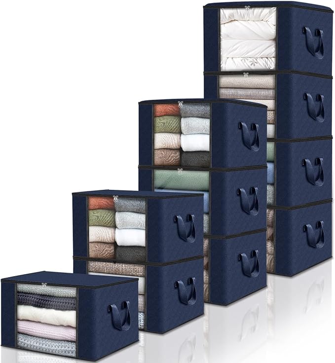 Fab totes Storage Bags, Clothes Blanket Storage Bins Foldable Closet Organizers by Fabtotes
