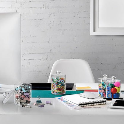 AOZITA 8 Pack Acrylic Qtip Holder Dispenser - Image 6