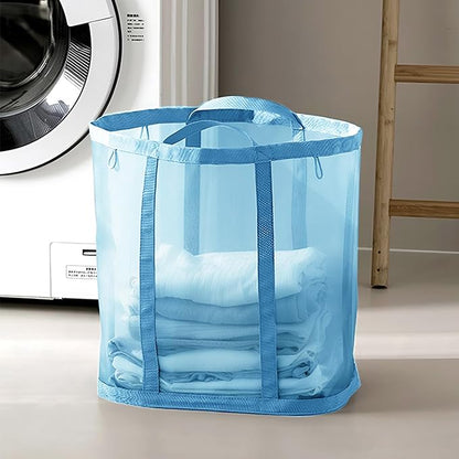 Mesh Bag with Handles, Collapsible Laundry Basket, Foldable Laundry Bag - Image 3