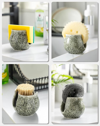 Ceramic Sponge Holder, Kitchen Sponge Holder Sink Caddy Organizer Dish Rack - Image 5