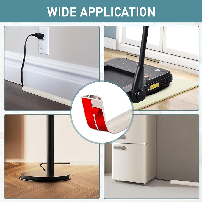 Floor Cord Cover Self Adhesive Cord Hider Floor Extension Cord Covers - Image 6