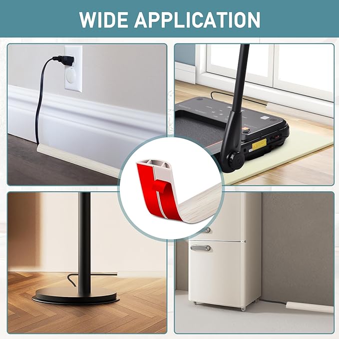 Floor Cord Cover Self Adhesive Cord Hider Floor Extension Cord Covers - Image 6