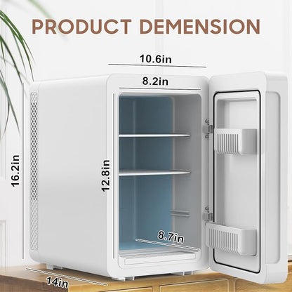 20L Skincare Fridge with Mirror & LED Lighting, 3-Mode Dimmable, Cooler & - Image 9