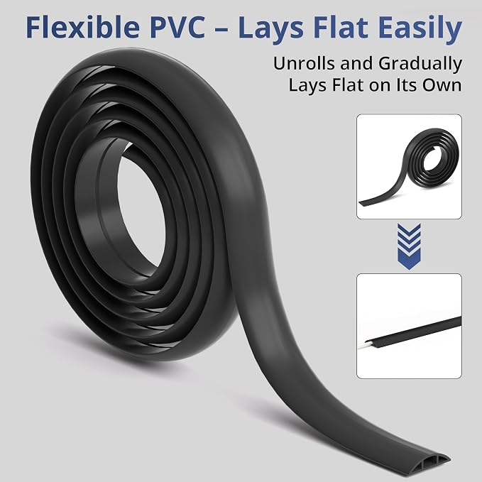 ZhiYo 5.6ft Cord Covers for Wires on Floor, Cord Hider Floor Hide Extension - Image 8