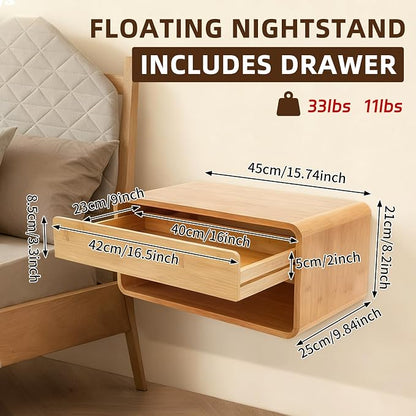Bamboo Floating Nightstand - Image 2