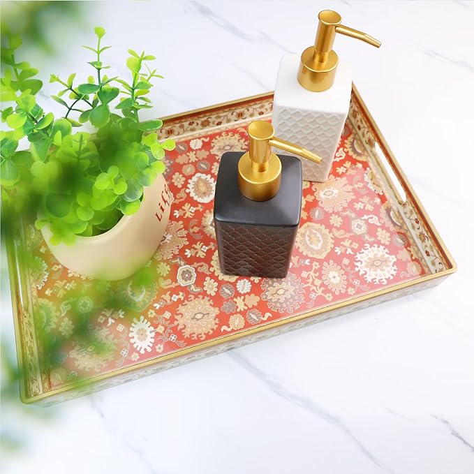 Spsyrine Serving Tray, Plastic Rectangular Coffee Table Tray - Image 2