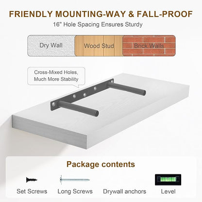 30 Inch Floating Shelves, Rustic Floating Wall Shelves 8 Inch Deep, 30 x 8 - Image 7