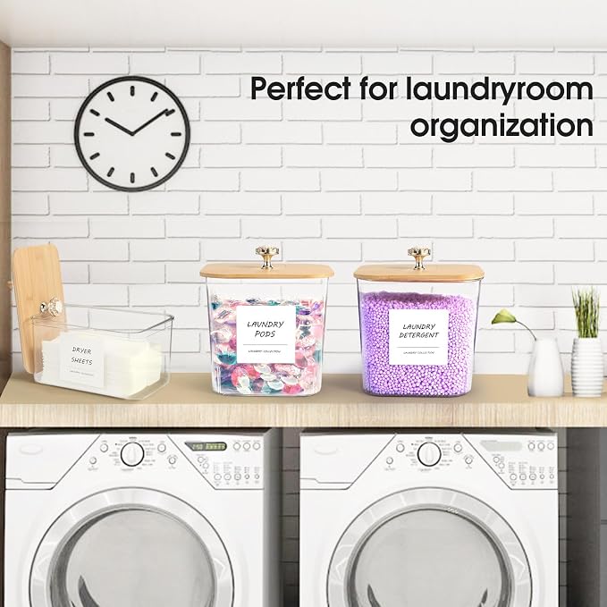 3 Pack Laundry Room Organization Storage Containers, Plastic Clear Laundry Pods - Image 3