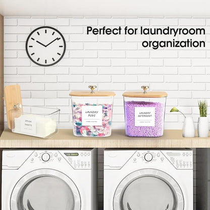 3 Pack Laundry Room Organization Storage Containers, Plastic Clear Laundry Pods - Image 3