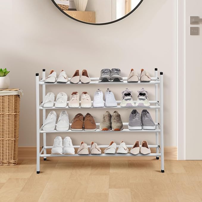 STORAGE MANIAC Expandable Shoe Rack, 16 Pairs Stackable Small Shoe Rack - Image 7