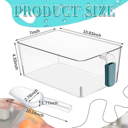 Havawish Ice Storage Bin and Flexible Scoop Set Plastic Freezer Bin - Image 2