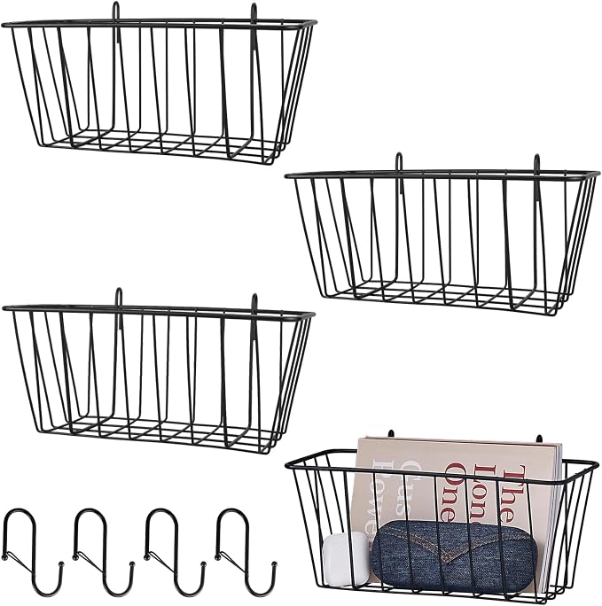 4 Pack Large Grid Wall Baskets - Image 9