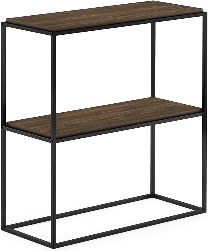 Furinno Moretti Modern Wide Stackable Metal Shelf, Columbia Walnut - Image 5