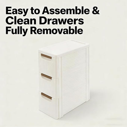 Storage Drawers on Wheels, 3-Drawer Slim Rolling Storage Cart - Image 5