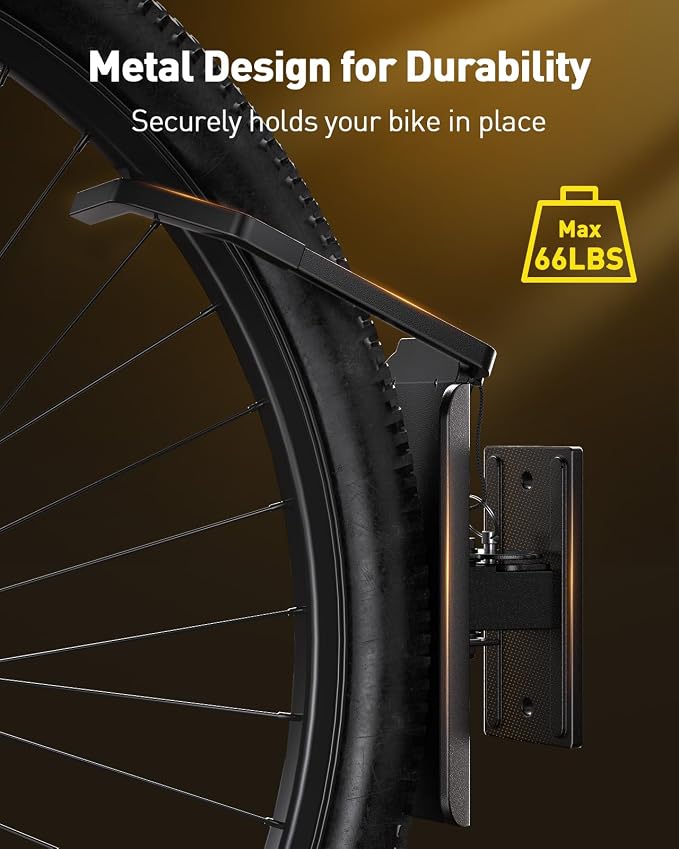 Alphamount AM Swivel Bike Wall Mount, Metal Wall Bike Rack - Image 3