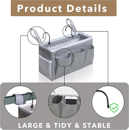 2Pcs Beside Caddy Storage Organizer, Hanging Bag Holder - Image 5