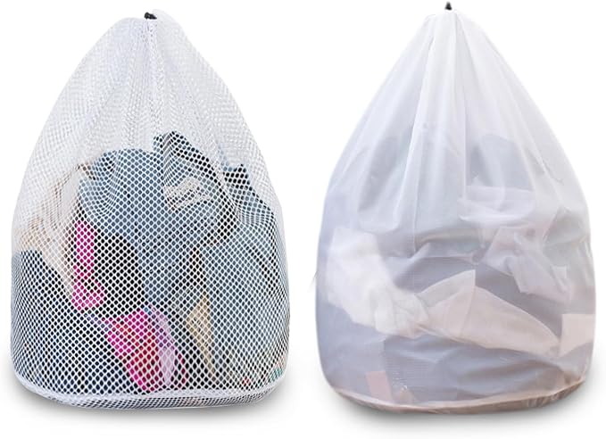 Extra Large Mesh Laundry Bags Washing Bag 2Pack Delicates Bag and Pull net - Image 7