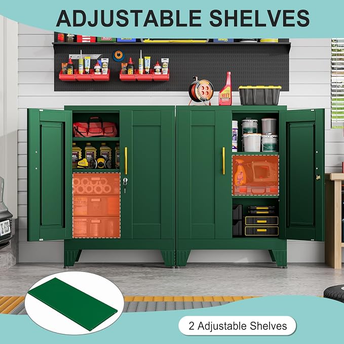 pozdeg 35.43" Lockable Metal Storage Cabinet, Steel Locker File Cabinet - Image 5